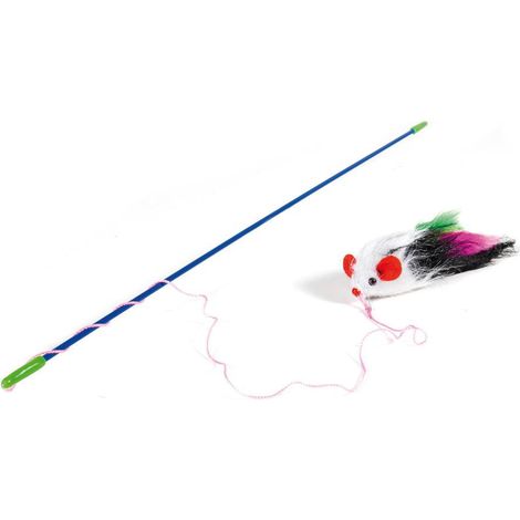 Stuzzicagatto cannetta con topo arcobaleno per gatti 46 cm
