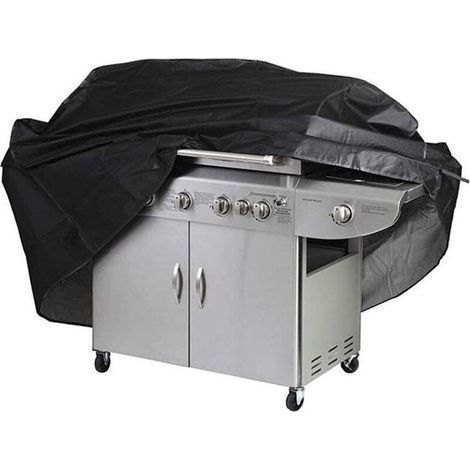 Grillabdeckung, Schutzplane für den Grill, UV-beständig, wasserabweisend, feuchtigkeitsbeständig, mit Aufbewahrungstasche, Schwarz (170 x 61 x 117 cm) (1/4)