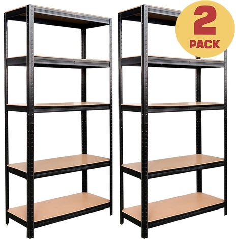 Scaffali metallici neri 150x75x30 cm Set da 2 pz (1/3)