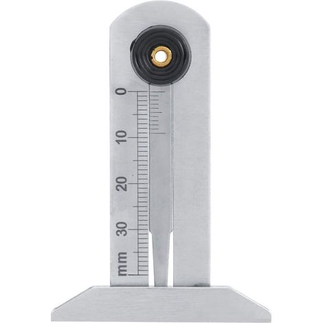 Jauge de Profondeur de Bande de Roulement de Pneu de Poche en Acier Inoxydable 0-30 Mm avec Tige de Mesure, pour Motifs Antidérapants sur Diverses Bandes de Roulement de Pneu (1/5)