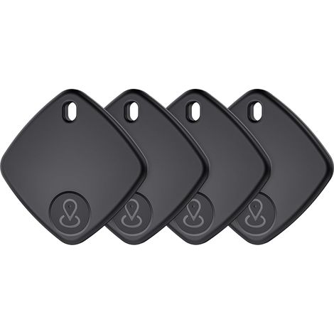 Lot de 4, Localisateurs d'objets Compatible avec Apple Find My (iOS Uniquement), Batterie Remplaçable, Localisateur pour Clés, Bagages, Valise