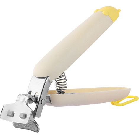 Pince à bol de cuisine anti-brûlure, résistante à la chaleur, en acier inoxydable, pour plaque chauffante, jaune (1/5)