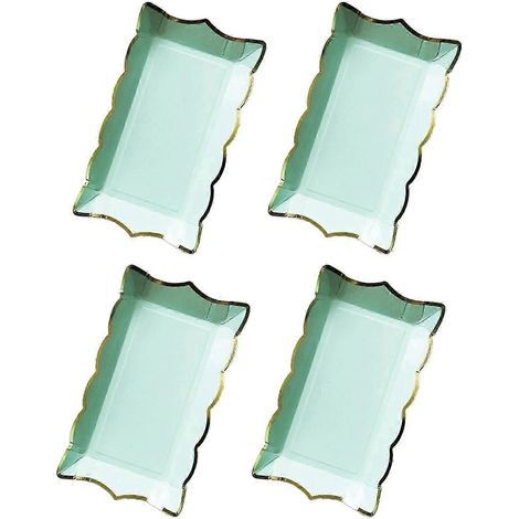 plateaux de service jetables en papier pour sushis et desserts de restaurant-Light Green (1/5)