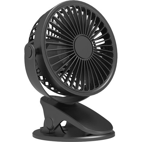 1 Ventilateur de bureau, 3 vitesses, clip fixation, moteur silencieux, USB et batterie, pour résidence étudiante (1/5)