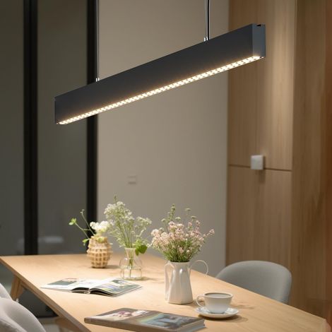 Lampada a Sospensione LED Moderna Regolabile Nera 120 cm (1/5)