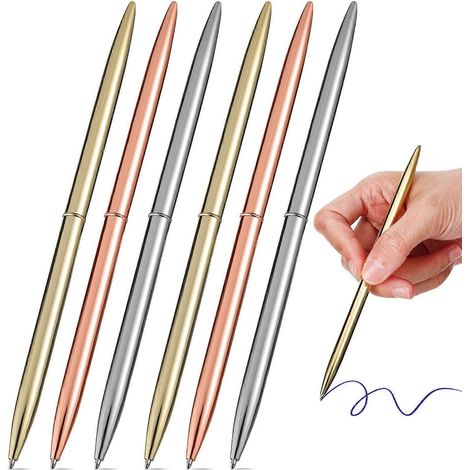 Lot de 6 stylos à bille fantaisie, cadeaux d'affaires, stylos mignons pour la maison, stylos à bille pour femme à usage quotidien (1/4)