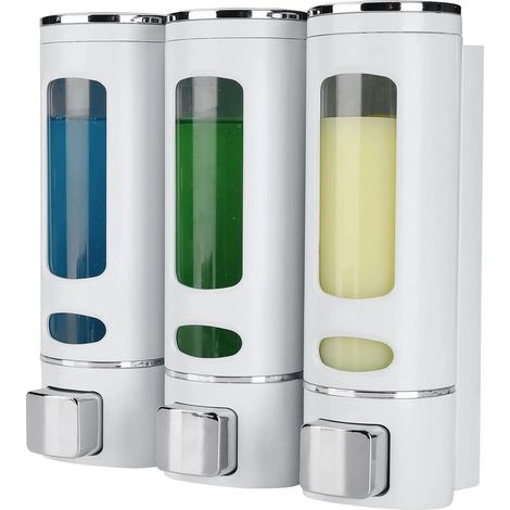 Distributeur de savon douche système mural avec réservoir , rangement hygiénique pour liquide , supp (1/5)