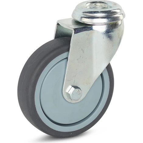 Roulette pivotante - MESO - Trolley - Trou central - 100mm - 100kg