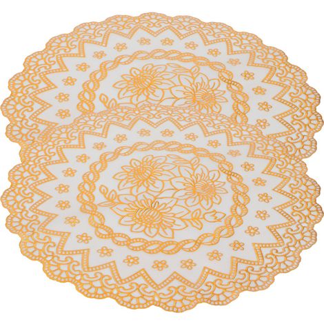 2 Pièces Sous-verres 30x30 cm Dorés pour Mariage, Fête et Décoration de Table (1/5)
