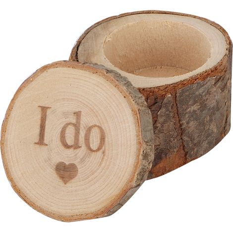 Boîte à alliances artisanale unique, étui de rangement pour bagues et bijoux 01 (1/5)