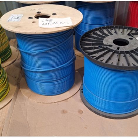Touret 500m de fil aluminium rigide FR-N07V-AR 16 mm² bleu (VAR16B5) (1/2)