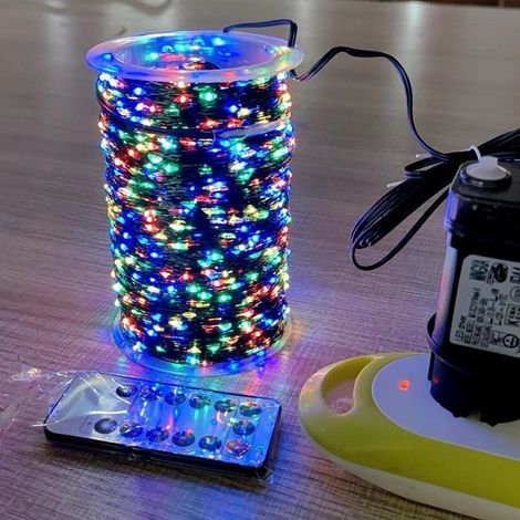 20 m lange Lichterkette mit 200 LED-Sternen, kupferfarbene Weihnachtsdekoration für Balkon und Terrasse