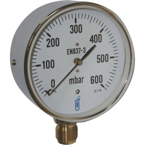 Manomètre gaz - Raccord vertical 1/2'-6185RV48D - Distrilabo