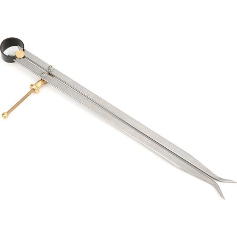 Feingeschliffener Federzirkel aus Kohlenstoffstahl und Messing mit flachen Schenkeln, innenliegender Federzirkel, 300 mm (1/5)
