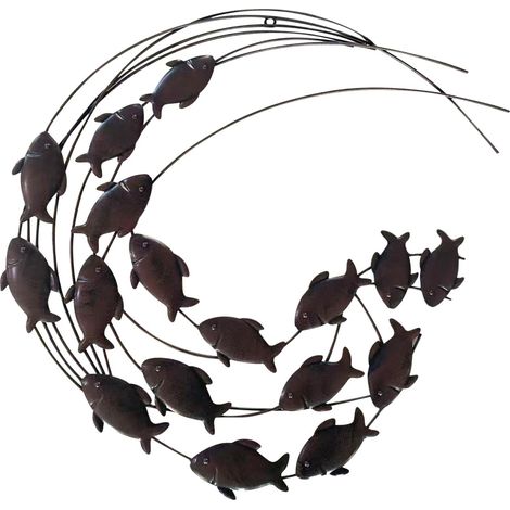 Ornement mural décoratif en forme de poisson pour jardin et terrasse, style moderne et élégant, parfait pour décorer les espaces extérieurs