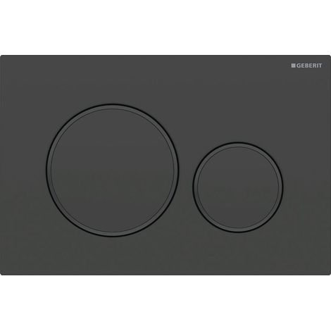 Plaque De Commande Double Chasse Pour WC, Finition Noir Mat Laqué, Surface Facile À Nettoyer, Compatible Système Encastré (1/4)