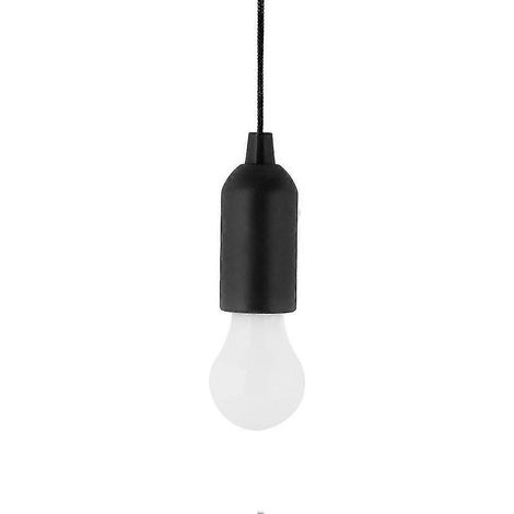 Lot de 4 veilleuses LED portables à piles avec cordon coulissant, ampoules suspendues modernes (noires) (1/2)