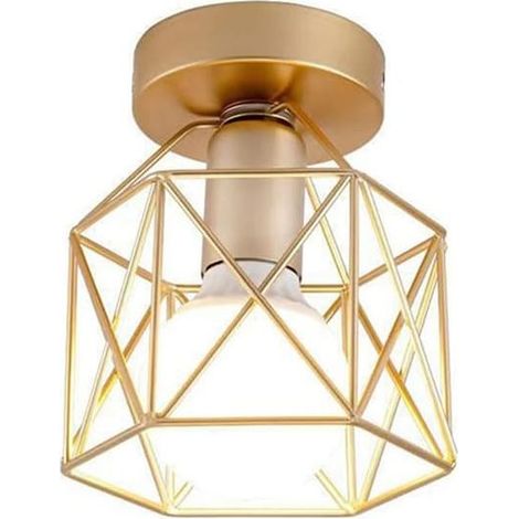 Lampada Da Parete Della Gabbia Industriale Della Luce Di Soffitto Semi-Flush Minimalista - E27 (Senza Lampadina) - Per I Piccoli Spazi - Soggiorno/Camera Da Letto/Cucina (1/5)