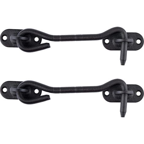 Crochet de Cabine en Acier Inoxydable 104 mm Loquet de Porte Serrures de Portes pour Portes de Grange Coulissante Armoire Fenêtre Abri Jardin Clôture Noir Paquet de 2 Pièces (1/5)