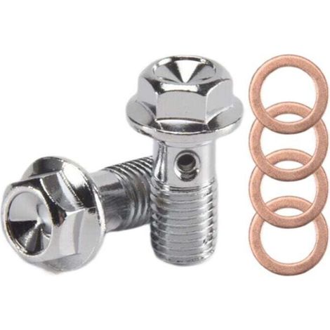 Moto en Acier Inoxydable M10 X 1,25 Boulons Banjo Vis de MaîTre-Cylindre Frein Tuyau Boulon D'éTrier D'Embrayage Hydraulique (1/4)