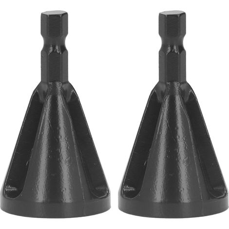 2 pièces Outil à Chanfreiner Externe, Enlève les Baves, Mandrin Hexagonal à Libération Rapide, 3 Fentes, Noir (1/5)