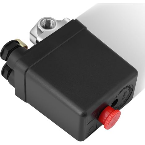Air Compresseur Pression Interrupteur Contrôle Valve, Pressostat de Compresseur D'air, Compresseur d'air Pressostat Vanne de Contrôle 90-120 PSI 4 Ports pour Accessoire de compresseur d'air (1/5)