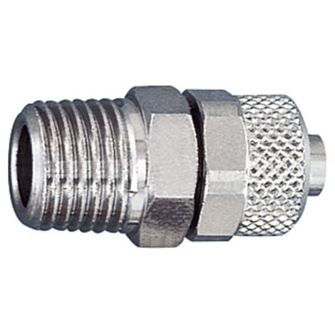 Riegler Gerade Einschraubverschraubung, R 1/8 a., für Schlauch 6/4 (1/2)
