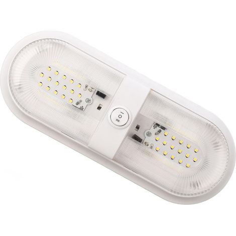 Plafonnier Led à Double Dôme pour Camping-car, Lumières Intérieures avec Interrupteur 10 à 24V SMD 2835 560LM pour Camping-cars, Camping-cars et Remorques (1/4)