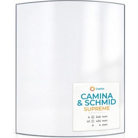 Vitre Camina & Schmid SUPREME - Verre Courbe pour poêle à bois - 346 x 435 mm (A x H) - 4 mm (1/5)
