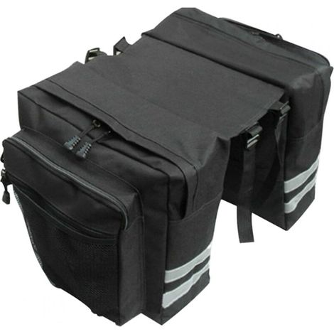 Fahrradtasche, wasserdichte Gepäckträgertasche, doppelte Fahrradtasche, faltbare Aufbewahrungstasche für Pendler, Reisen, Picknicks, Radfahren, Outdoor-Sportarten (Schwarz)