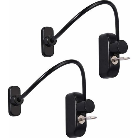Verrou de fenêtre en deux parties pour porte coulissante, sécurité enfant, verrou de sécurité enfant à fil de fer, verrou à clé en acier inoxydable pour fenêtre de garage ou chambre noire (1/5)