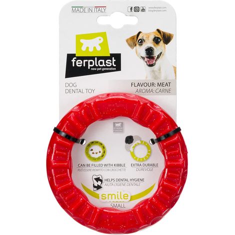 Jouet Chien, Distributeur Croquettes ou Friandises, en Caoutchouc Naturel Durable à Mâcher, Arôme de Poulet, Rebondissant, Lancer et rapporter, Jouets pour Petit Chien, Orange (1/5)