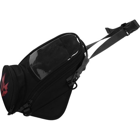 Sacoche de réservoir de moto avec écran tactile, sangle réglable, tissu Oxford imperméable, rouge universel (1/5)