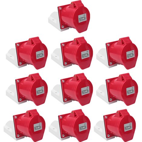 10 connecteurs industriels BEM-124 4 trous IP44 étanches prise 32A 380-415V (1/5)