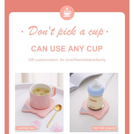 Réchauffeur De Tasse - Plaque Électrique Chauffante USB Avec Arrêt Automatique - Maintient À 55 °C - Pour Café Thé Lait Eau - Usage Bureau Maison - 1 Pièce (1/5)