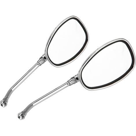Set mit 2 schwarzen Seitenspiegeln für Motorräder, Retro-Stil, links und rechts, 10-mm-Befestigung (1/5)