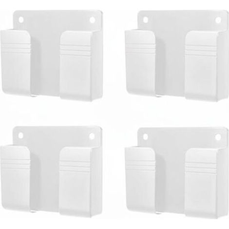 Couleur Blanc,Générique Support Mural Télécommande 4 Pièces, avec Adhésif Fort, Boîte de Rangement Étanche, pour Téléphone Télécommande, Fixation Mural pour Lit de Douche et Table de Chevet (1/5)