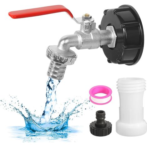 Accessoire de Réservoir IBC 1000 L - Robinet d'Écoulement 3/4" avec Capuchon Adaptateur pour Conteneur d'Eau (1/5)