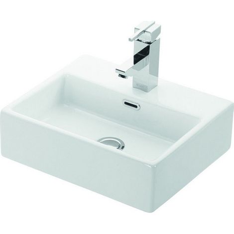 Lavandino bagno piccolo in ceramica bianca istallazione a muro  Litos-DF45 kamalu