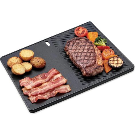 Plaque de cuisson réversible en fonte 43 cm x 32 cm 13190 (1/5)