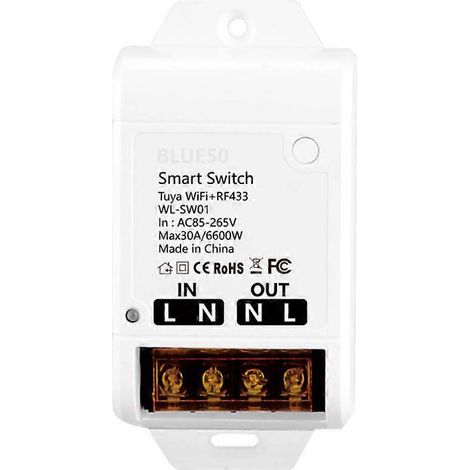 HONORNIC - Module de contact sec Tuya Smart WiFi 10A, relais disjoncteur universel pour la maison, compatible avec Smart Life.