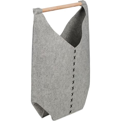 Cesta para la ropa blanca decorativa plegable fácil de transportar 68 x 62 x 34,5 cm de fieltro gris 130014002 (1/4)