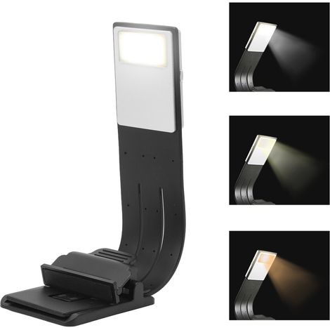 Ansteckbare Leselampe fürs Bett: stufenlos einstellbare Helligkeit, 3 Farbtemperaturen für optimalen Sehkomfort, USB-Kabel mit integriertem Ladegerät (1/5)