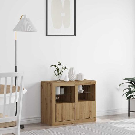 LED-Sideboard 2 pcs Artisan-Eiche 41 x 37 x 67 cm Holzwerkstoff