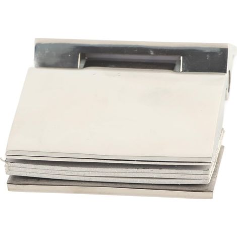 Curved hinge in 304 stainless steel with complete accessories for 8-12 mm tempered glass doors, safety polished edges (1/5)
