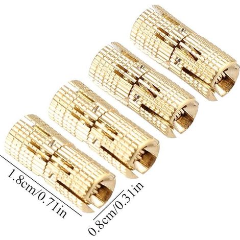 Brass Hidden Barrel Hinge Invisible Copper Hidden Furniture Hinges for Wooden Door Gift Boxes Jewelry Box Hand Craft Gold 180° Opening Angle (1/3)