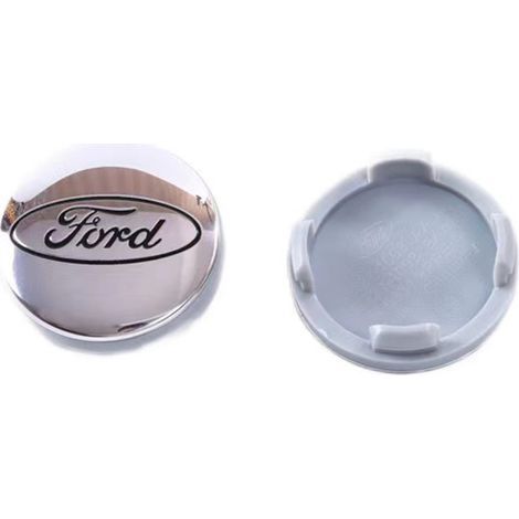 Lot de 4 Cache-Moyeux de Roue 54 mm Compatible Ford Focus Fiesta Mondeo Kuga Fusion Emblème Centre de Jante Style Chrome Électroplaqué, 4 Pièces Argent Chromé (1/4)