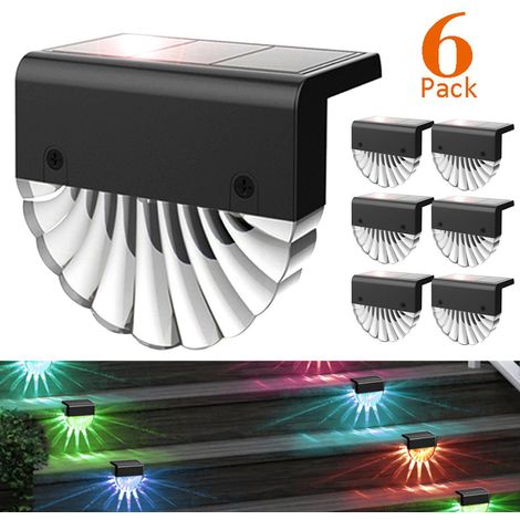 Lot de 6 lampes solaires étanches pour terrasse, clôture, jardin, patio, escaliers, allée, cour et chemin. (1/5)