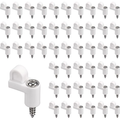 48pcs Clips Moustiquaire Fenêtre 3/8 Po avec Vis, Attaches de Sécurité en Nylon Moulé Sous Pression Clip de Retenue pour Moustiquaire pour Contre-Fenêtres Panneaux Anti-Tempête (Blanc) (1/5)