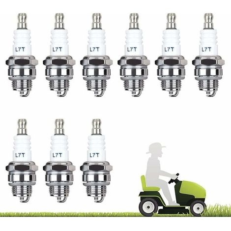 Lot de 10 Bougie D\'allumage L7T Bougie Tronconneuse Débroussailleuse Tondeuse pour Moteur à Deux Temps Taille Haie Débroussailleuse